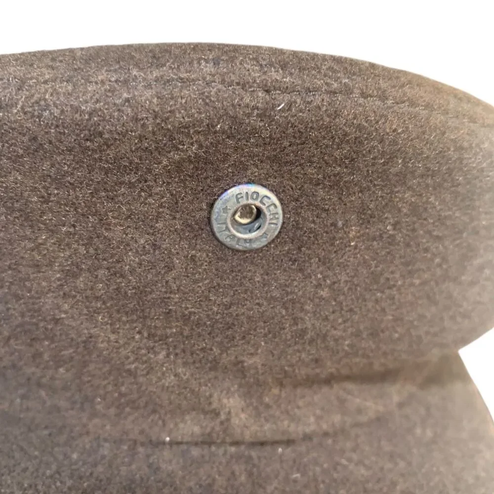 Vintage John Lewis Chocolate Brown Wool Newsboy Cabbie Hat M Classic Italy